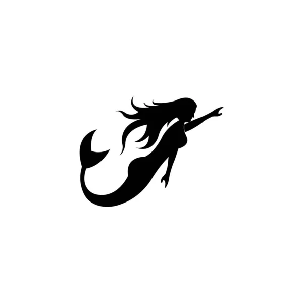 マーメイドロゴのアイコンデザイン ベクトルイラスト — ストックベクタ