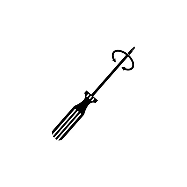 Schraubenzieher Flach Symbol Einfache Stil Reparatur Werkzeug Symbol — Stockvektor