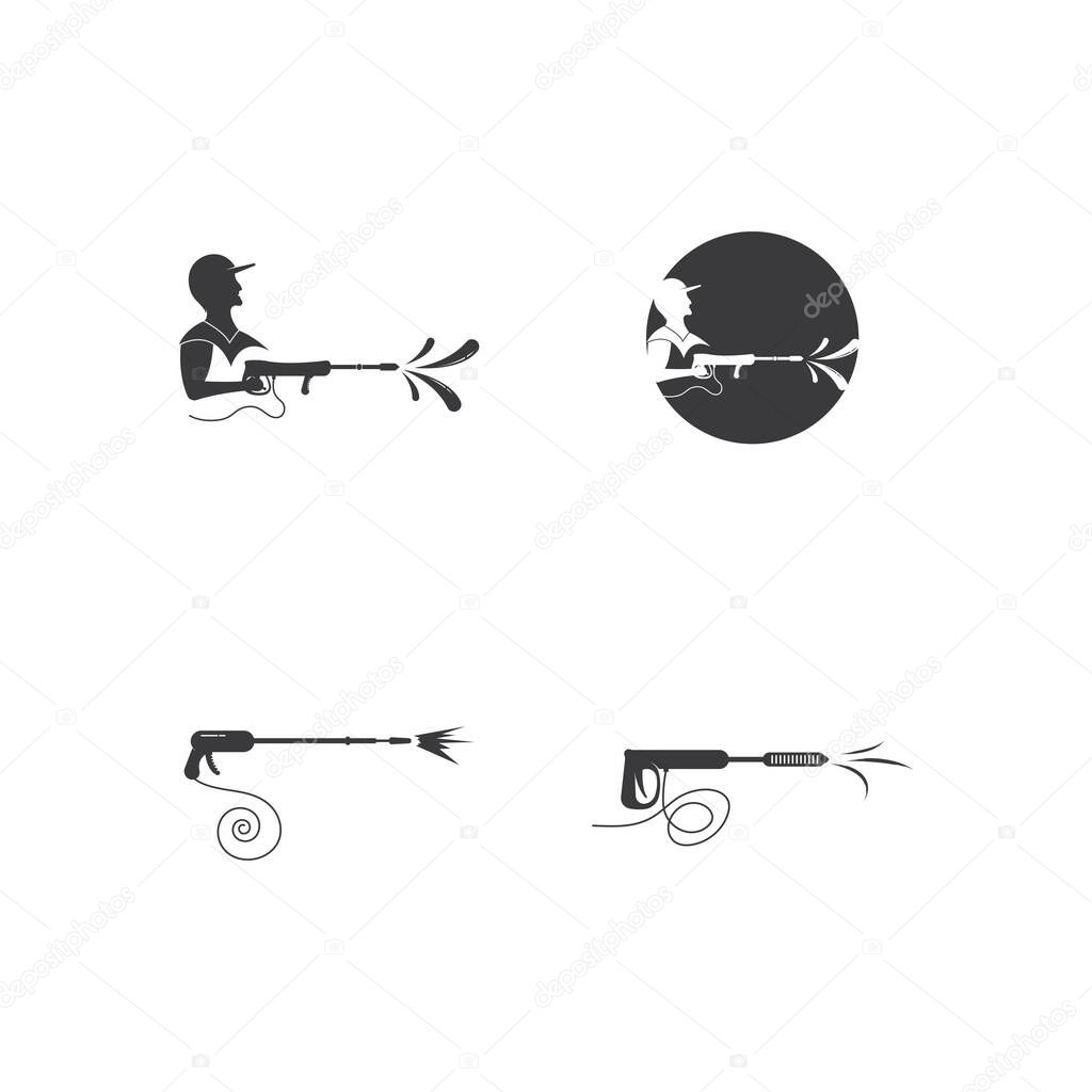 Pressure washing logo template. Cleaning vector design.