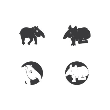Tapir logo vektör şablonu çizim tasarımı 