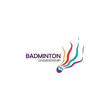 Badminton Logo vektör çizim şablonu. Badminton Shuttlecock simgesi logosu. Badminton spor logo şablonu vektörü. 