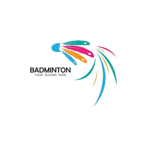 Badminton Logo Vector Icon Illustration Design Template Badminton Shuttlecock Icon — Vetor de Stock