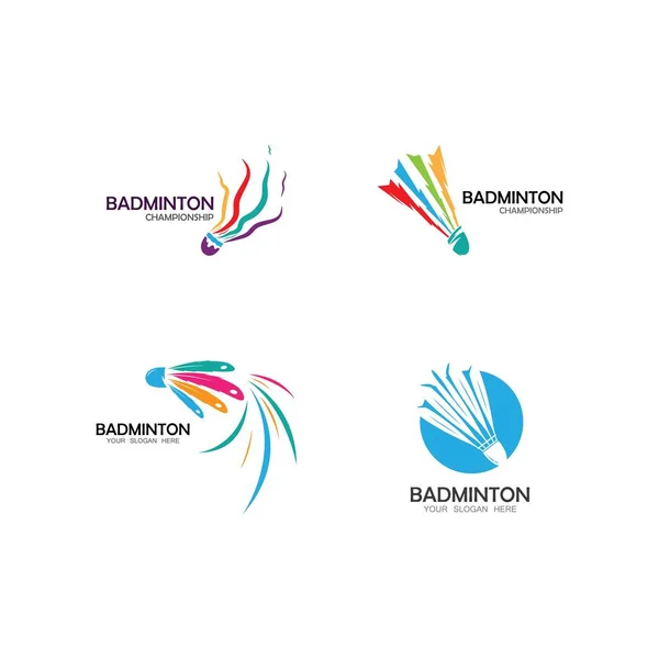Badminton Logo Vector Icon Illustration Design Template Badminton Shuttlecock Icon — Vetor de Stock