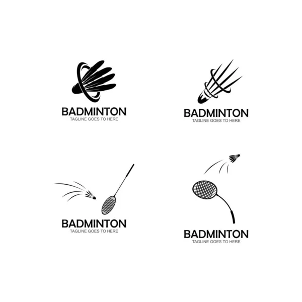 Badminton Logo Vector Icon Illustration Design Template — 스톡 벡터