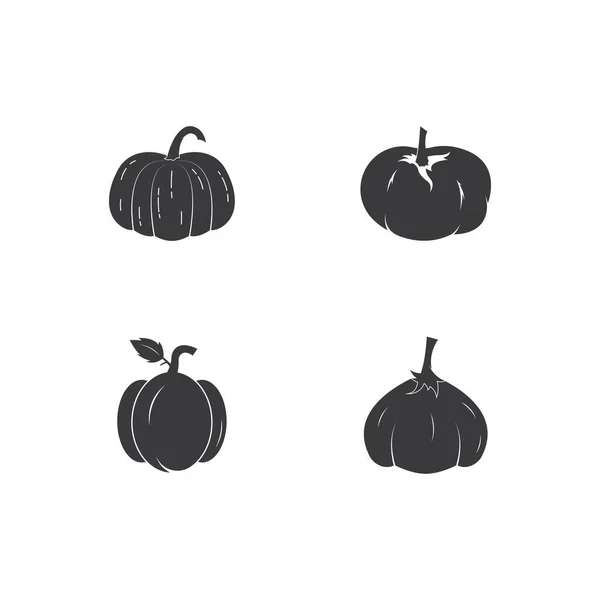 Modello Illustrazioni Del Logo Piatto Disegno Del Pumkin — Vettoriale Stock