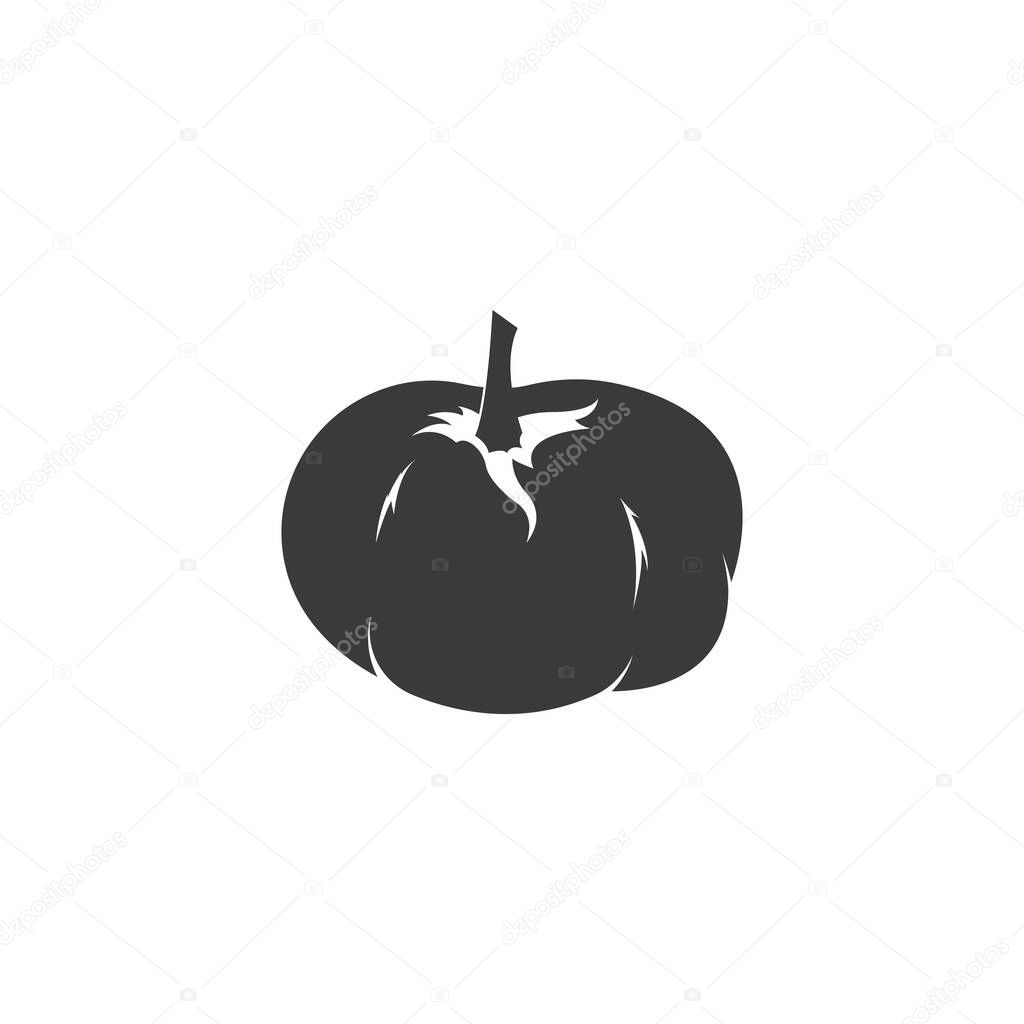 Flat pumkin design logo illustrations template