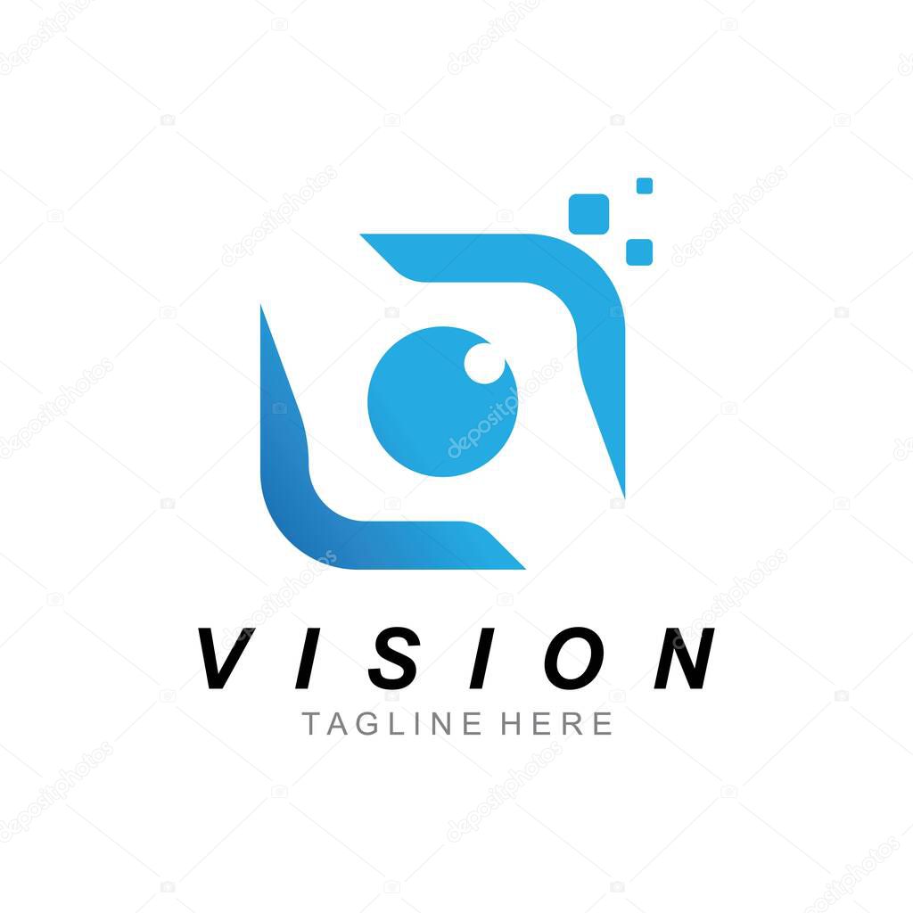 Vision eye logo icon vector isolated design