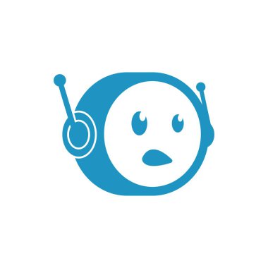 Robot logo vektör şablonu tasarımı