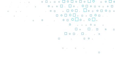 Küreler ve karelerle hafif Mavili vektör deseni.