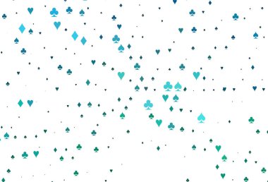 Açık Mavi, kart elemanları ile yeşil vektör düzeni.