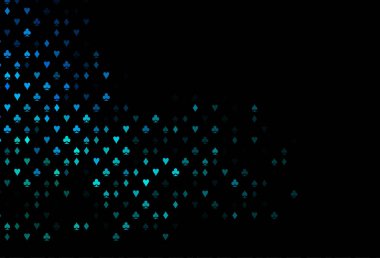 Koyu mavi, kart işaretli yeşil vektör arkaplanı.