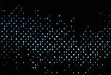 Kart elemanları ile koyu mavi vektör düzeni.