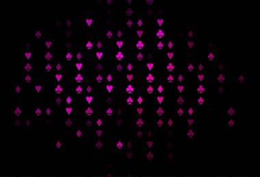 Oyun kartlarıyla koyu pembe vektör dokusu.