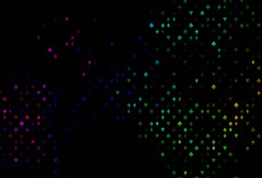 Koyu Çokrenkli, iskambil kağıtlı Gökkuşağı vektör dokusu.