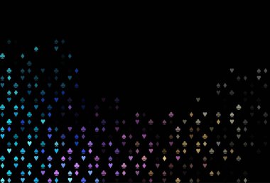 Koyu Çokrenkli, kart sembollü Gökkuşağı vektör deseni.