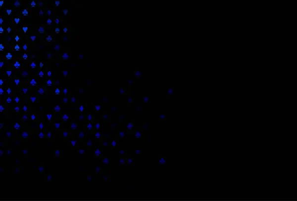 Textura Vectorial Azul Oscuro Con Naipes — Vector de stock