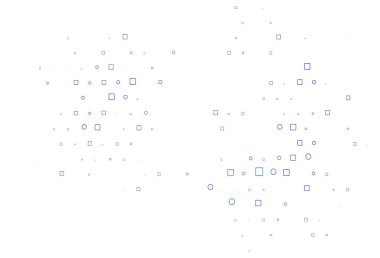 Küreler ve karelerle hafif Mavili vektör deseni.