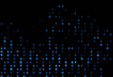 Kumarın sembolleriyle koyu mavi vektör kapağı.