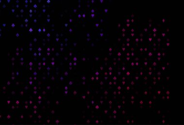 Oyun kartlarıyla koyu mor vektör dokusu.