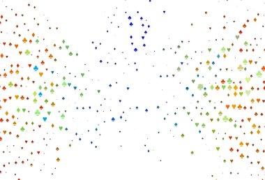Kartların sembollü Açık Çokrenkli, Gökkuşağı vektör deseni.
