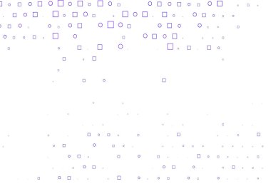 Diskleri, dikdörtgenleri olan açık mor vektör dokusu.