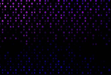 Oyun kartlarıyla koyu mor vektör dokusu.