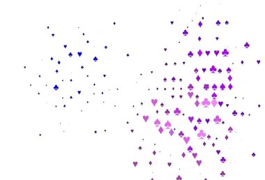 Açık Pembe, poker sembollü Mavi vektör şablonu.