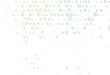 Açık Çokrenkli, diskleri ve dikdörtgenleri olan Gökkuşağı vektör dokusu.