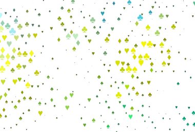 Açık Yeşil, kart sembollü sarı vektör deseni.