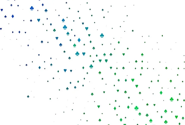 Bleu Clair Motif Vectoriel Vert Avec Symbole Cartes — Image vectorielle