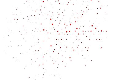 Kart sembollü açık kırmızı vektör deseni.