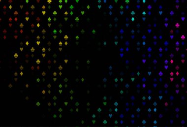 Koyu Çokrenkli, iskambil kağıtlı Gökkuşağı vektör dokusu.