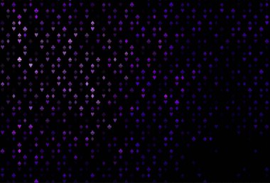 Oyun kartlarıyla koyu mor vektör dokusu.