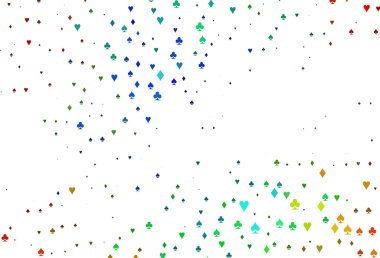 Kartların sembollü Açık Çokrenkli, Gökkuşağı vektör deseni.