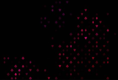 Kart sembollü koyu pembe vektör deseni.