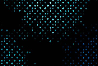 Oyun kartlarıyla koyu mavi vektör dokusu.