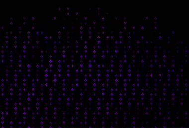 Poker sembollü koyu mor vektör şablonu.