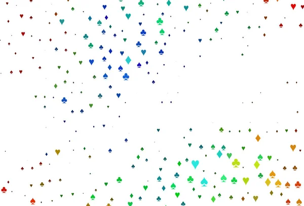 Lekki Wielokolorowy Tęczowy Wzór Wektorowy Symbolem Kart — Wektor stockowy