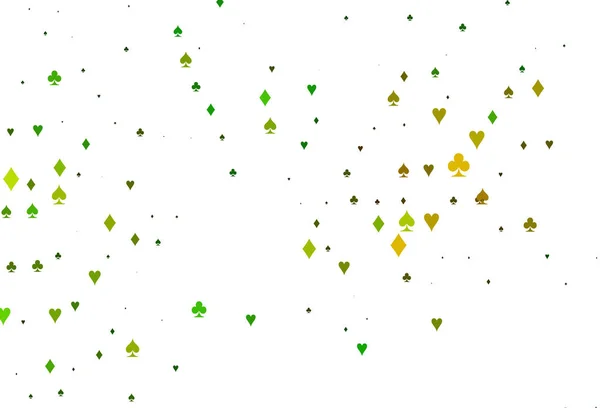 Světle Zelená Žlutý Vektorový Vzor Symbolem Karet — Stockový vektor