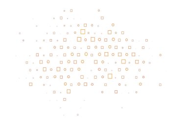 Dairesel noktaları ve küpleri olan hafif turuncu vektör düzeni.