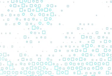 Küreler ve karelerle hafif Mavili vektör deseni.