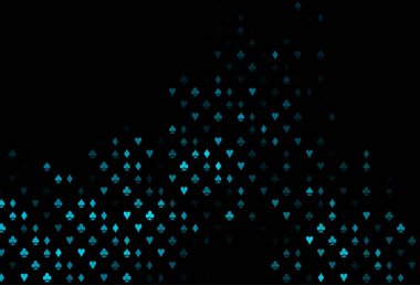 Kart elemanları ile koyu mavi vektör düzeni.