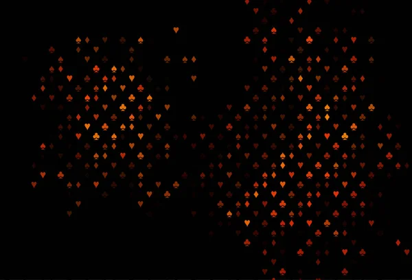 Modèle Vectoriel Orange Foncé Avec Symboles Poker — Image vectorielle