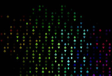 Koyu Çokrenkli, iskambil kağıtlı Gökkuşağı vektör dokusu.