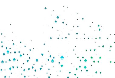 Açık Mavi, kart elemanları ile yeşil vektör düzeni.