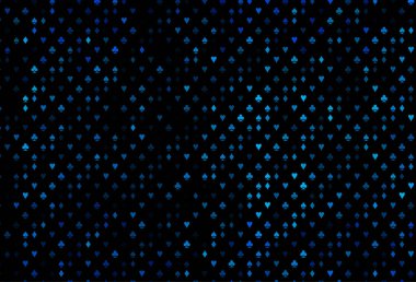 Kart elemanları ile koyu mavi vektör düzeni.