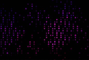 Kart sembollü koyu mor vektör deseni.