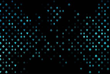 Kart elemanları ile koyu mavi vektör düzeni.