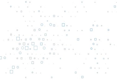 Küreler ve karelerle hafif Mavili vektör deseni.