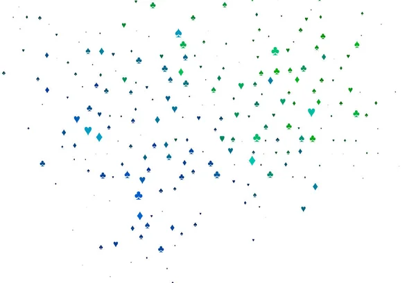 Bleu Clair Modèle Vectoriel Vert Avec Symboles Poker — Image vectorielle